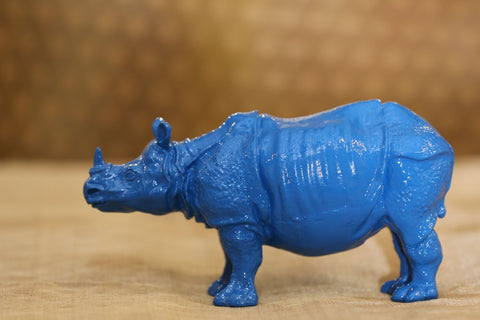 AQUA BLUE RHINO(ONE HORNED)