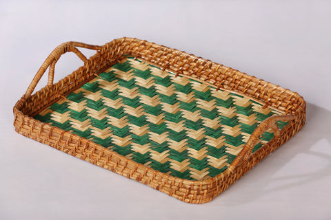 RECTANGLE SITALPATI TRAY ( GREEN )