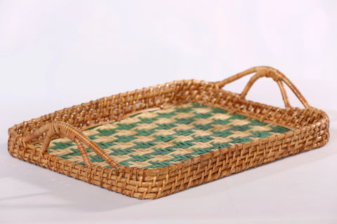 RECTANGLE SITALPATI TRAY ( GREEN )