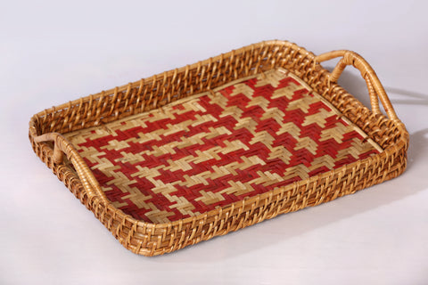 RECTANGLE SITALPATI TRAY ( RED )
