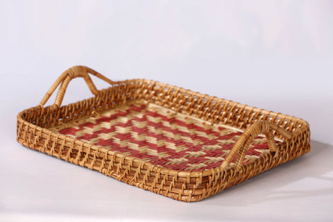 RECTANGLE SITALPATI TRAY ( RED )