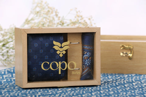 TIE & POCKET SQURE ( BLUE )