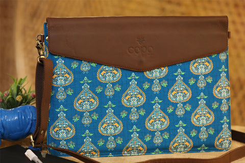 LAPTOP (BLUE PRINTED DESIGN HANDWEAVED SLEEVES)
