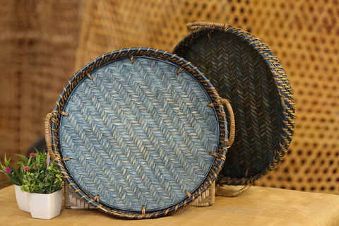BLUE DISTRESSED TRAY