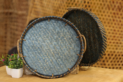 BLUE DISTRESSED TRAY