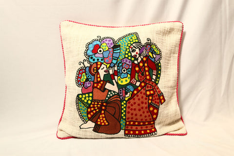 CUSHIONS COVER WHITE ( KHADI )