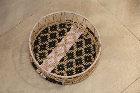 BLACK PRINTED JITU HANDMADE TRAY