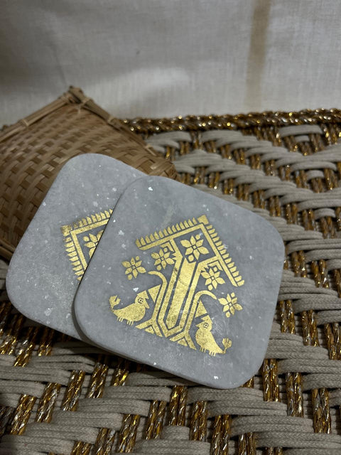 Heritage Marble Coaster Set