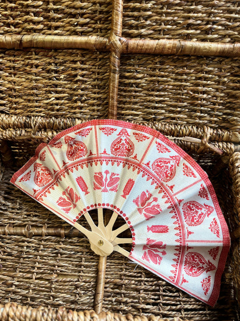 Folding Fan Assamese Gamusa Motif