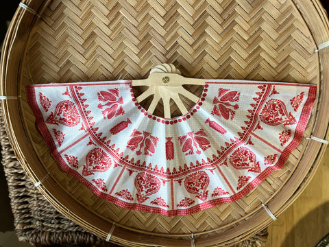 Folding Fan Assamese Gamusa Motif