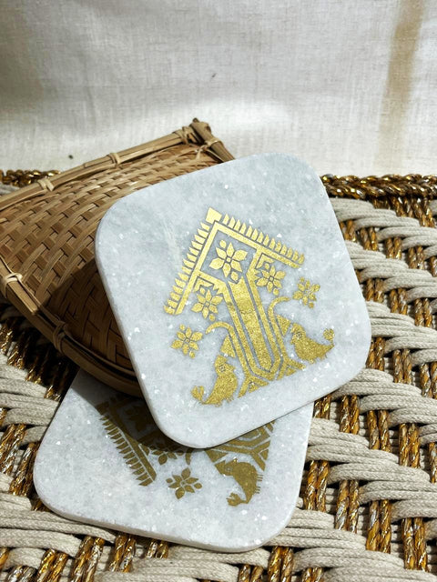 Heritage Marble Coaster Set
