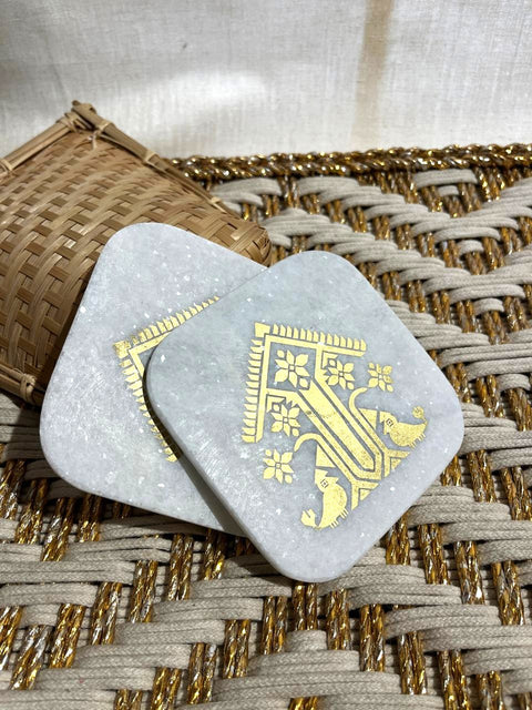 Heritage Marble Coaster Set