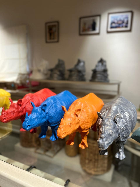 Coloured One Horn Rhino